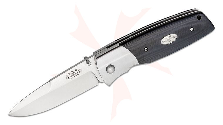 Fallkniven PXLbm Folding Knife 3.46 inch Elmax Blade, Black Micarta Handles
