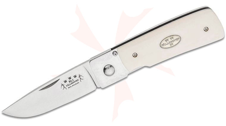Fallkniven RL1ey Folding Knife 2.75 inch Elmax Blade, Elforyn (Imitation Ivory) Handles