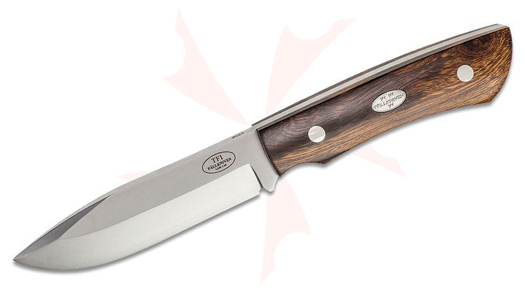 Fallkniven TF1z Taiga Forester Fixed Blade Knife 4.69 inch Laminated CoS Satin Blade, Desert Ironwood Handle, Plastic Sheath