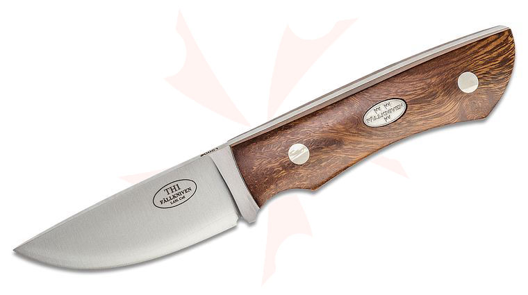 Fallkniven TH1z Taiga Hunter Fixed Blade Knife 3.25 inch Laminated CoS Satin Blade, Desert Ironwood Handle, Plastic Sheath