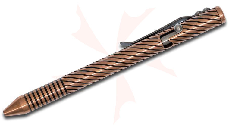 Brian Fellhoelter Custom CuTiBolt Copper Engraved Pen, Twist Pattern, 5.5 inch Overall