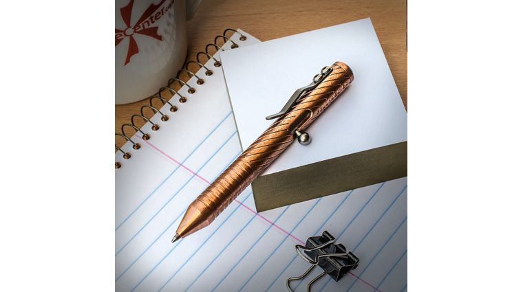 Brian Fellhoelter Custom CuTiNyBolt Copper Engraved Pen, 4 inch Overall