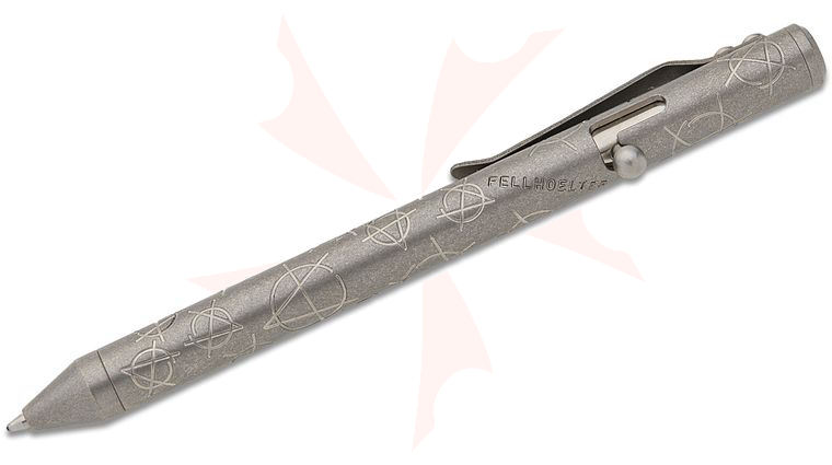 Brian Fellhoelter Custom TiBolt Anarchy Engraved Titanium Pen, 5.5 inch Overall