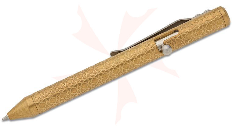 Brian Fellhoelter Custom TiBolt G2 Circles Engraved Brass Pen, 4.75 inch Overall