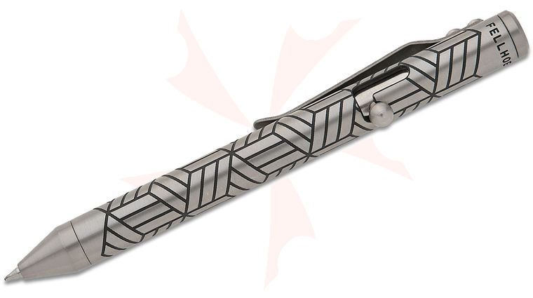 Brian Fellhoelter Custom TiBolt G2 Isometric Tuxedo Engraved Titanium Pen, 4.75 inch Overall