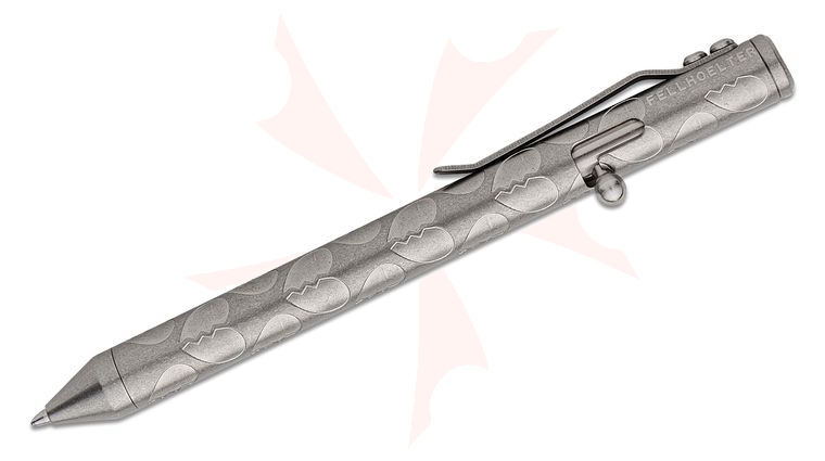 Brian Fellhoelter Custom TiBolt Broken Heart Engraved Titanium Pen, 5.5 inch Overall