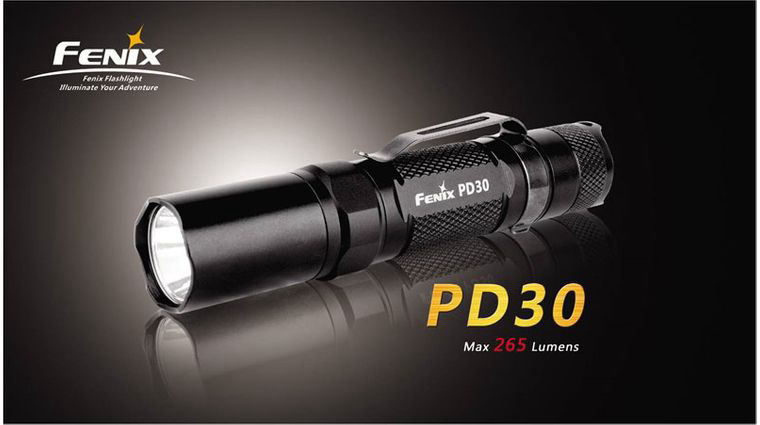 Fenix PD30 (R4) Variable Output LED Flashlight, Strobing, 265 Max Lumens