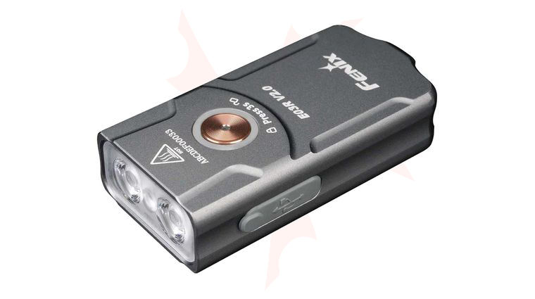 Fenix E03R V2.0 All Metal Mini LED Keychain Flashlight, Gray, 500 Lumens