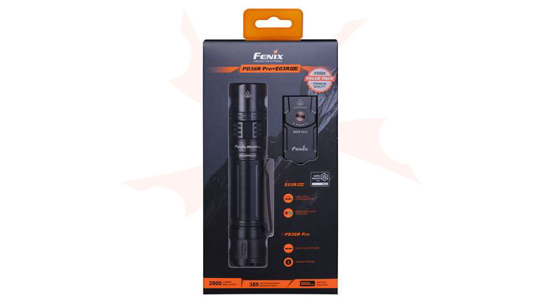 Fenix PD36R PRO and E03R V2.0 LED Flashlight 2023 Holiday Combo Kit, Gray