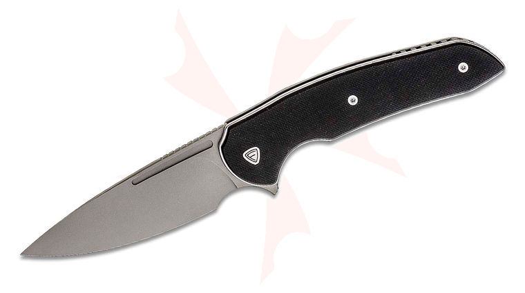 Ferrum Forge Stinger Flipper 3.2 inch Nitro-V Stonewashed Drop Point Blade, Black G10 Handles