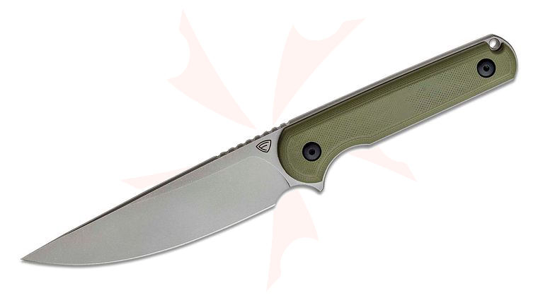 Ferrum Forge Lackey XL Fixed Blade Knife 4.5 inch 9Cr18MoV Stonewashed Drop Point Blade, Green G10 Handles, Kydex Sheath with Terzuola T-Clip