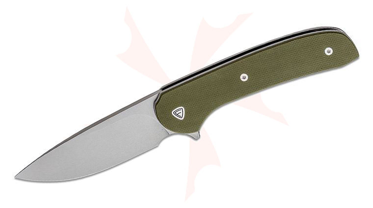 Ferrum Forge Gent 2.0 Flipper 2.9 inch Stonewashed Drop Point Blade, Green G10 Handles