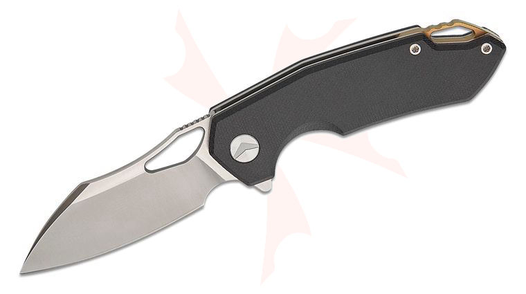 FerraMonster FM23003CP-A Glideman Flipper Knife 3 inch 154CM Satin Modified Sheepsfoot Blade, Black Canvas Micarta Handles