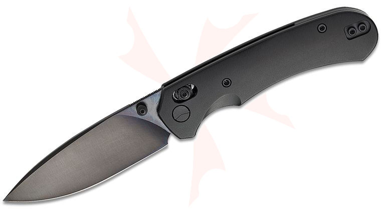 FerraMonster FM23004-B Spectrum Crossbar Lock Folding Knife 3.31 inch M390 Black DLC Drop Point Blade, Black Titanium Handles