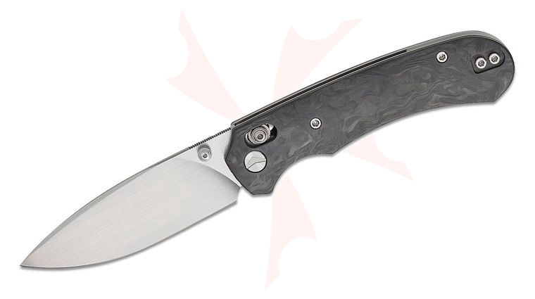 FerraMonster FM23004-C Spectrum Crossbar Lock Folding Knife 3.31 inch M390 Hand Rubbed Satin Drop Point Blade, Marbled Carbon Fiber Handles