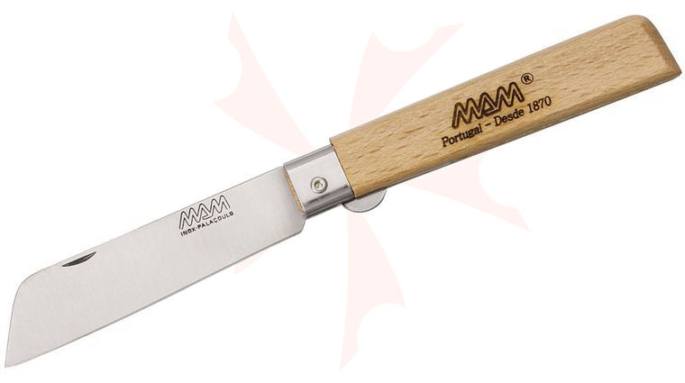 MAM Filmam 3BB Liner Locking Folder 3.25 inch Sheepsfoot Blade, Beech Wood Handle