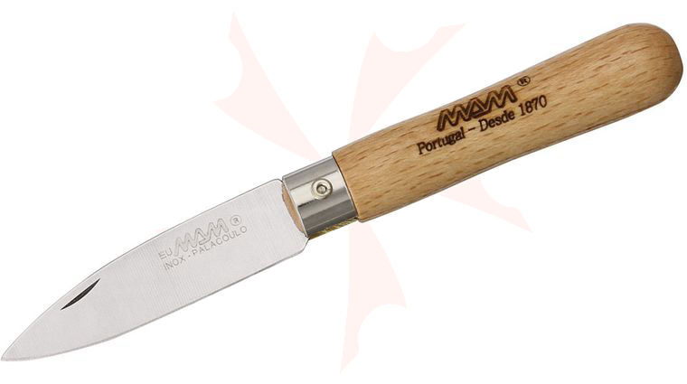 MAM Filmam 2A Folding Knife 2.25 inch Drop Point Blade, Beech Wood Handle