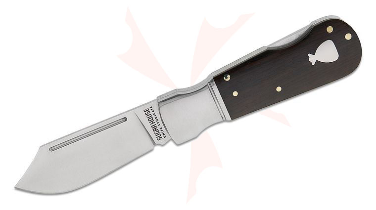 Finch Knife Company Sugar House Knife Syndicate Pretty Boy Blackjack Traditional Lockback Folding Knife 2.5 inch 14C28N Satin Clip Point Blade, Bolstered Stainless Steel Handles with Sandalwood Scales