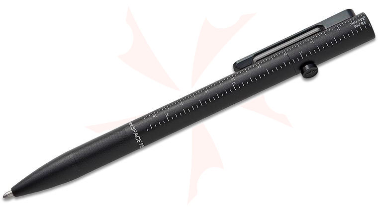 Fisher  inchMeasure Twice inch Tactical Bolt-Action Space Pen 5.54 inch Overall, Black Aluminum with Ruler and Retractable Glass Breaker Tip