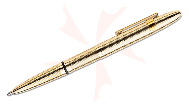 Fisher Lacquered Brass Bullet Space Pen with Gold Clip