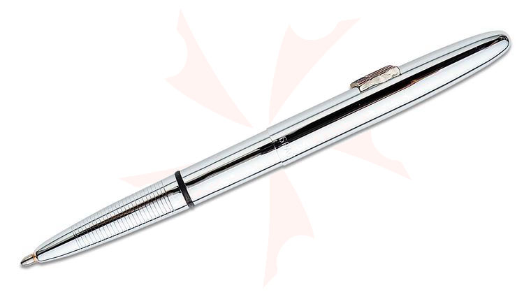 Fisher Chrome Bullet Space Pen with American Flag Emblem