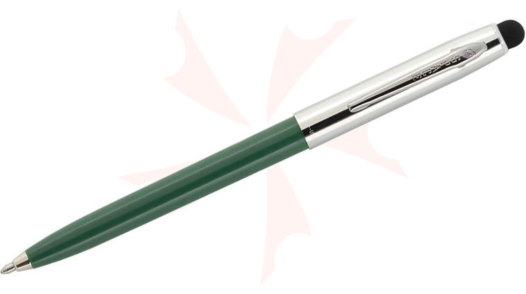 Fisher Space Pen 775/S Cap-O-Matic Pen with Stylus, Green Barrel, Chrome Cap