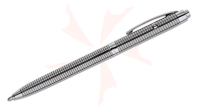 Fisher Chrome Plated Retractable Shuttle Space Pen with Black Grid Design