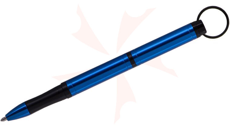 Fisher Blue Anodized Aluminum Backpacker Pen w/ Keychain, Space Pen