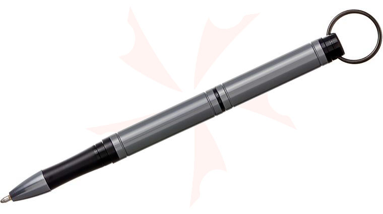 Fisher Gray Anodized Aluminum Backpacker Pen w/ Keychain, Space