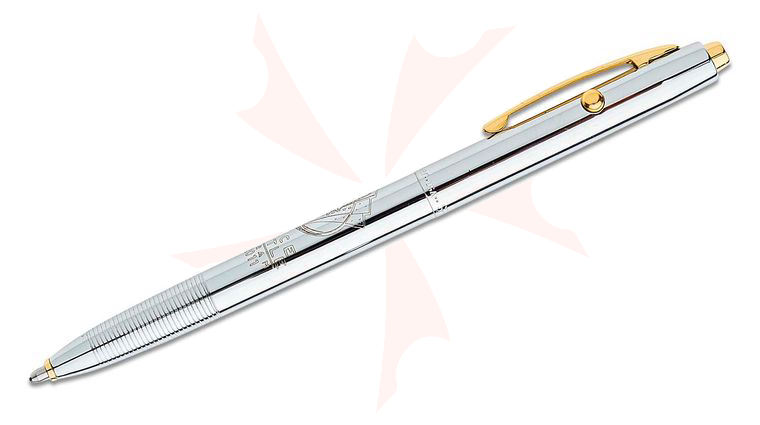 Fisher Commemorative Edition Shuttle Space Pen & Coin Set, Chrome Plated w/ Gold Accents