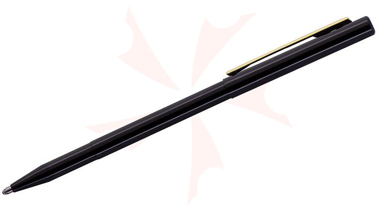 Fisher Stowaway Space Pen with Clip, Black Anodized Aluminum