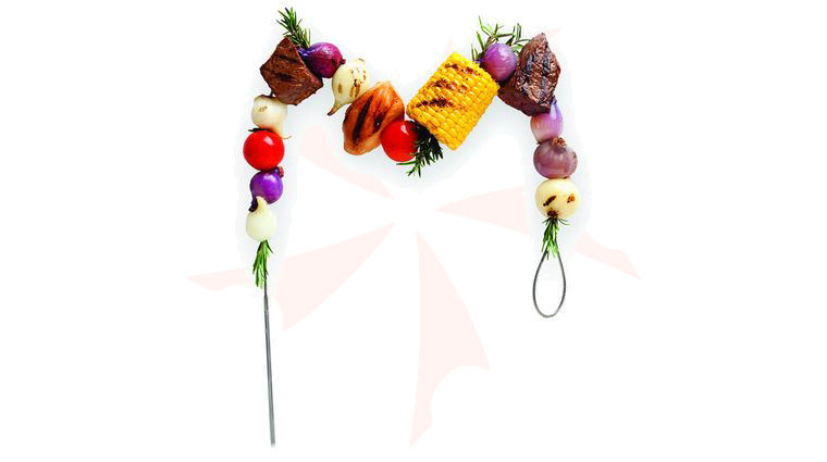 Fire Wire Flexible BBQ Grilling Skewers, Stainless Steel, Set of 2