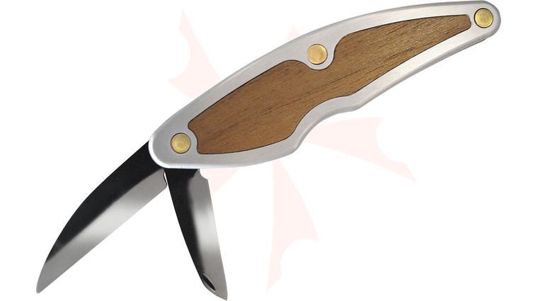 Flexcut Whittlin' Jack Carving Knife 1.5 inch Detail and 2 inch Roughing Blades, Aluminum Handle w/ Wood Inlays