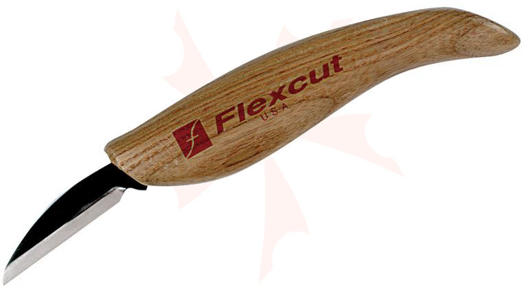 Flexcut Roughing Knife 2 inch Carbon Steel Blade, Ash Wood Handles