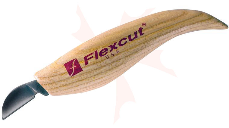 Flexcut Skew Knife 1 inch Carbon Steel Blade, Ash Wood Handles