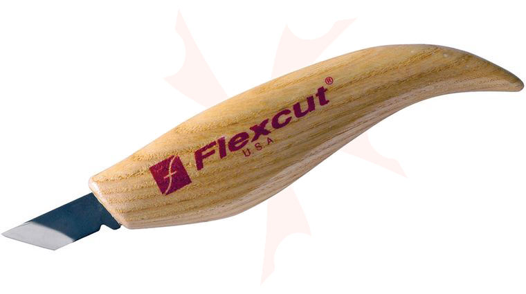 Flexcut Skew Knife 1 inch Carbon Steel Blade, Ash Wood Handles