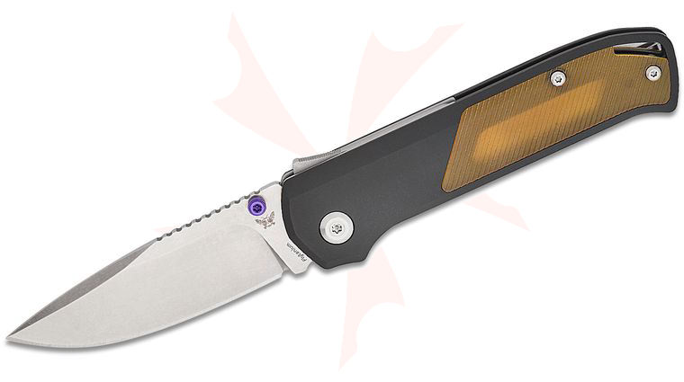 Flytanium Arcade Shark Lock Folding Knife 3.2 inch S35VN Stonewashed Drop Point Blade, Void Black Aluminum Handles with Ultem Inlays