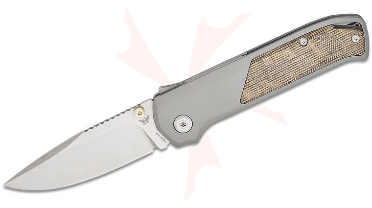Flytanium Arcade Shark Lock Folding Knife 3.2 inch S35VN Stonewashed Drop Point Blade, Gunmetal Gray Aluminum Handles with Green Canvas Micarta Inlays
