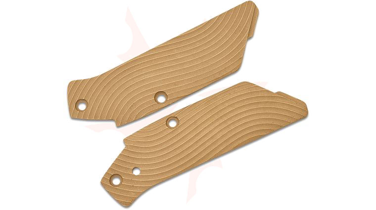 Flytanium Brass Inlays for The Flytanium Arcade, Stonewash, Knife Not Included