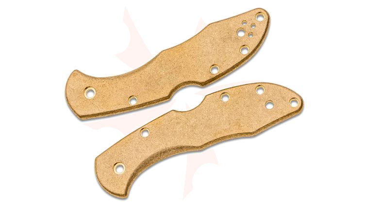 Flytanium Brass Scales for Spyderco Delica, Stonewashed, Knife Not Included