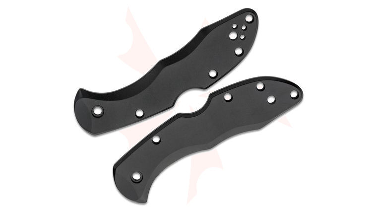Flytanium Titanium Scales for Spyderco Delica, Black, Knife Not Included