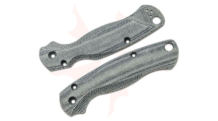 Flytanium Lotus Black Canvas Micarta Scales for Spyderco Paramilitary 2, Knife Not Included