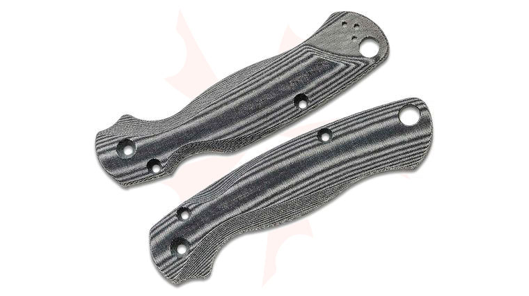 Flytanium Lotus Black Linen Micarta Scales for Spyderco Paramilitary 2, Knife Not Included