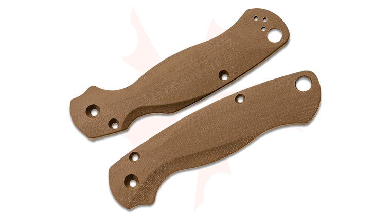 Flytanium Lotus Earth Brown G-10 Scales for Spyderco Paramilitary 2, Knife Not Included