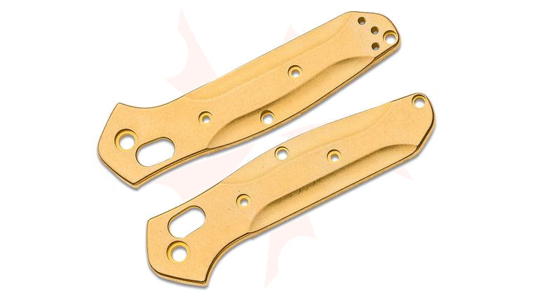 Flytanium Stonewashed Brass Scales for Benchmade 945 Mini Osborne, Knife Not Included