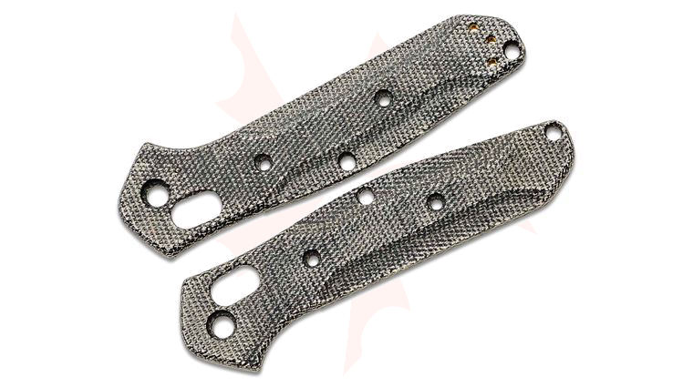 Flytanium Black Canvas Micarta Scales for Benchmade 945 Mini Osborne, Knife Not Included