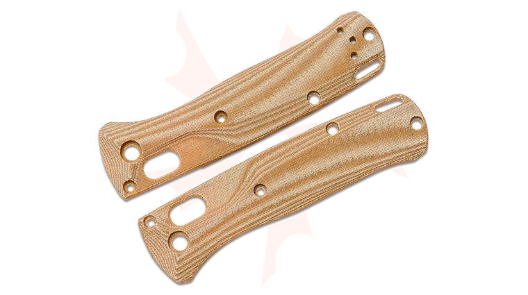 Flytanium Crossfade Natural Linen Micarta Scales for Benchmade 533 Mini Bugout, Knife Not Included
