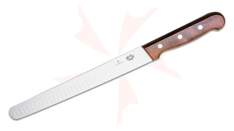 Victorinox Forschner 10 inch Granton Edge Slicing Knife, Round End, Rosewood Handles (Old Sku 40142)