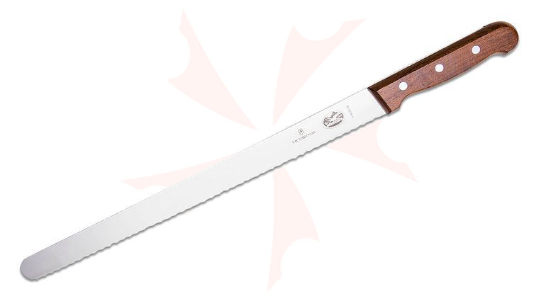 Victorinox Forschner 14 inch Serrated Slicing Knife, Round End, Rosewood Handles (Old Sku 40148)