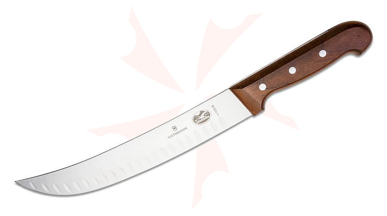 Victorinox Forschner 10 inch Granton Edge Cimeter Butcher Knife, Rosewood Handles (Old Sku 40030)